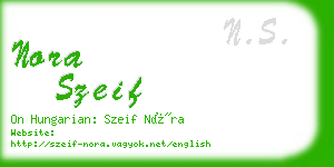 nora szeif business card